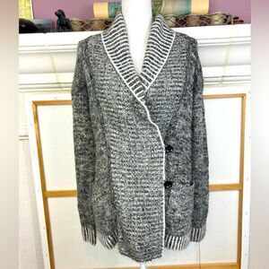 GAP Cozy Grandpa long 2 button shawl neck cardigan w/ pockets oversized